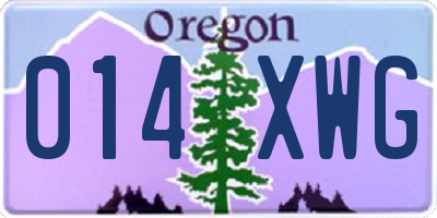 OR license plate 014XWG