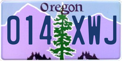 OR license plate 014XWJ
