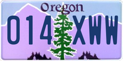 OR license plate 014XWW