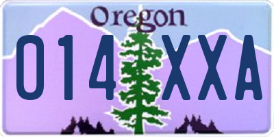 OR license plate 014XXA