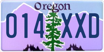 OR license plate 014XXD