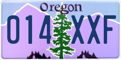 OR license plate 014XXF