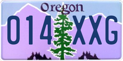 OR license plate 014XXG