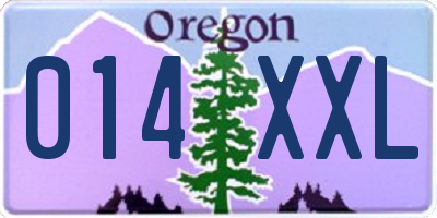 OR license plate 014XXL