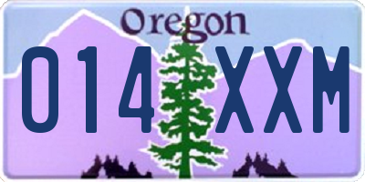 OR license plate 014XXM