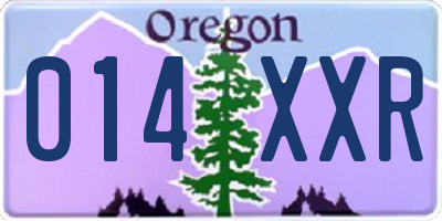 OR license plate 014XXR