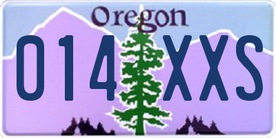 OR license plate 014XXS