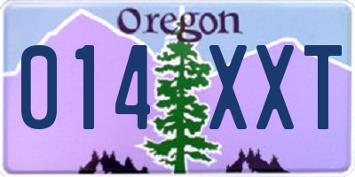OR license plate 014XXT