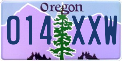 OR license plate 014XXW