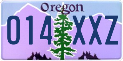OR license plate 014XXZ