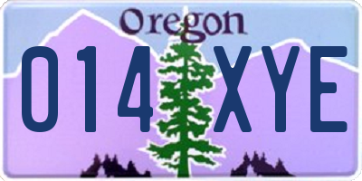 OR license plate 014XYE