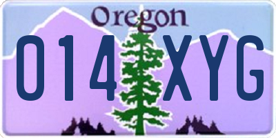 OR license plate 014XYG