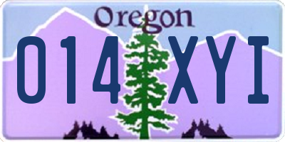 OR license plate 014XYI