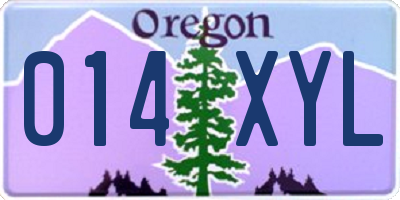 OR license plate 014XYL