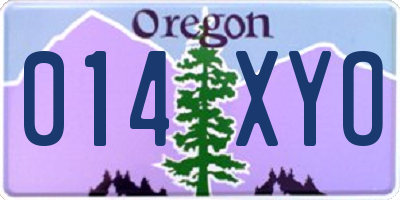 OR license plate 014XYO