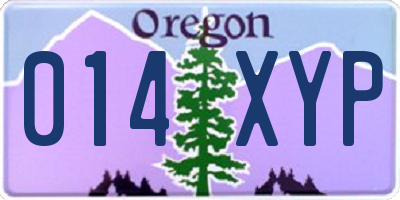 OR license plate 014XYP