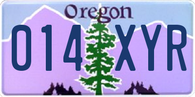 OR license plate 014XYR