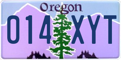 OR license plate 014XYT