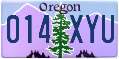 OR license plate 014XYU