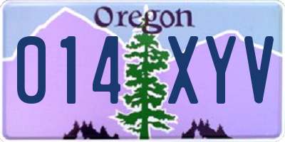 OR license plate 014XYV