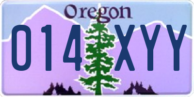 OR license plate 014XYY