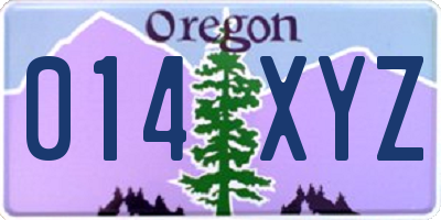 OR license plate 014XYZ