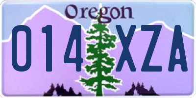 OR license plate 014XZA
