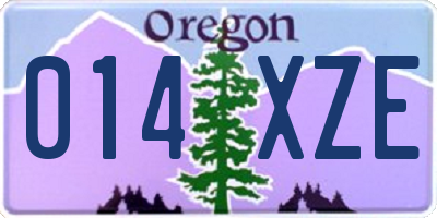 OR license plate 014XZE