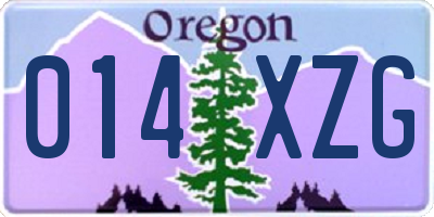 OR license plate 014XZG
