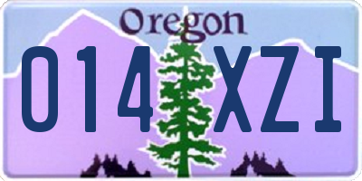 OR license plate 014XZI