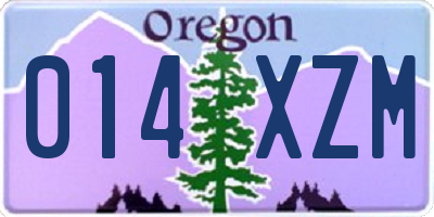 OR license plate 014XZM