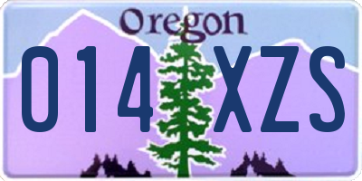 OR license plate 014XZS