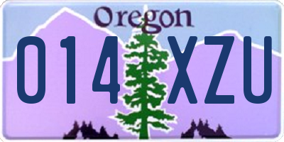OR license plate 014XZU