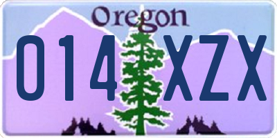 OR license plate 014XZX