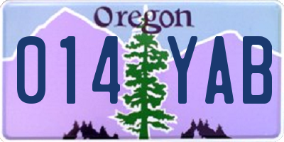 OR license plate 014YAB