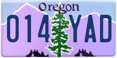 OR license plate 014YAD