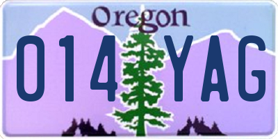 OR license plate 014YAG