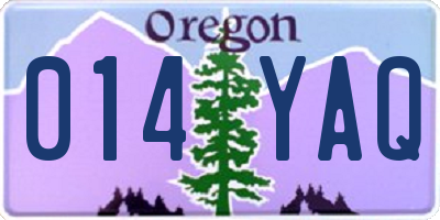 OR license plate 014YAQ