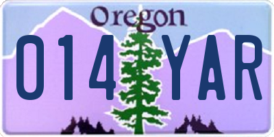 OR license plate 014YAR