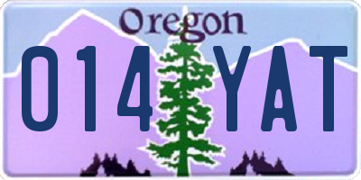 OR license plate 014YAT