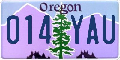 OR license plate 014YAU
