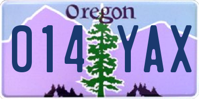OR license plate 014YAX
