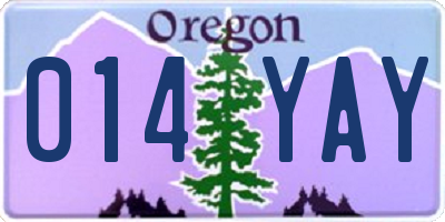 OR license plate 014YAY