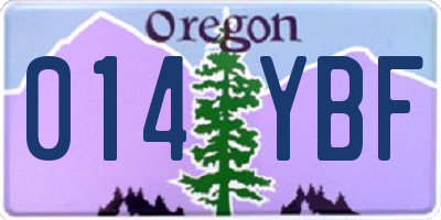 OR license plate 014YBF