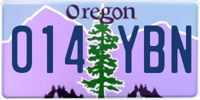 OR license plate 014YBN