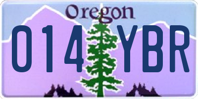 OR license plate 014YBR