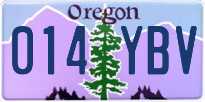 OR license plate 014YBV