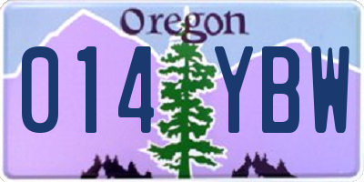 OR license plate 014YBW