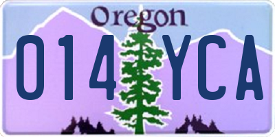 OR license plate 014YCA