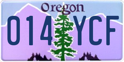 OR license plate 014YCF
